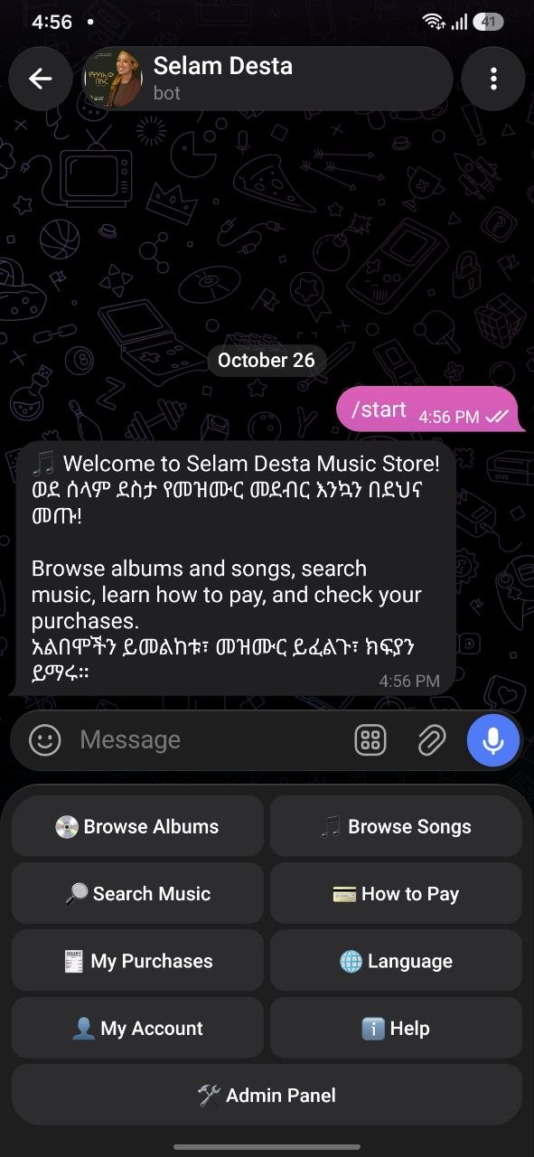 Selam Desta Music Store Bot